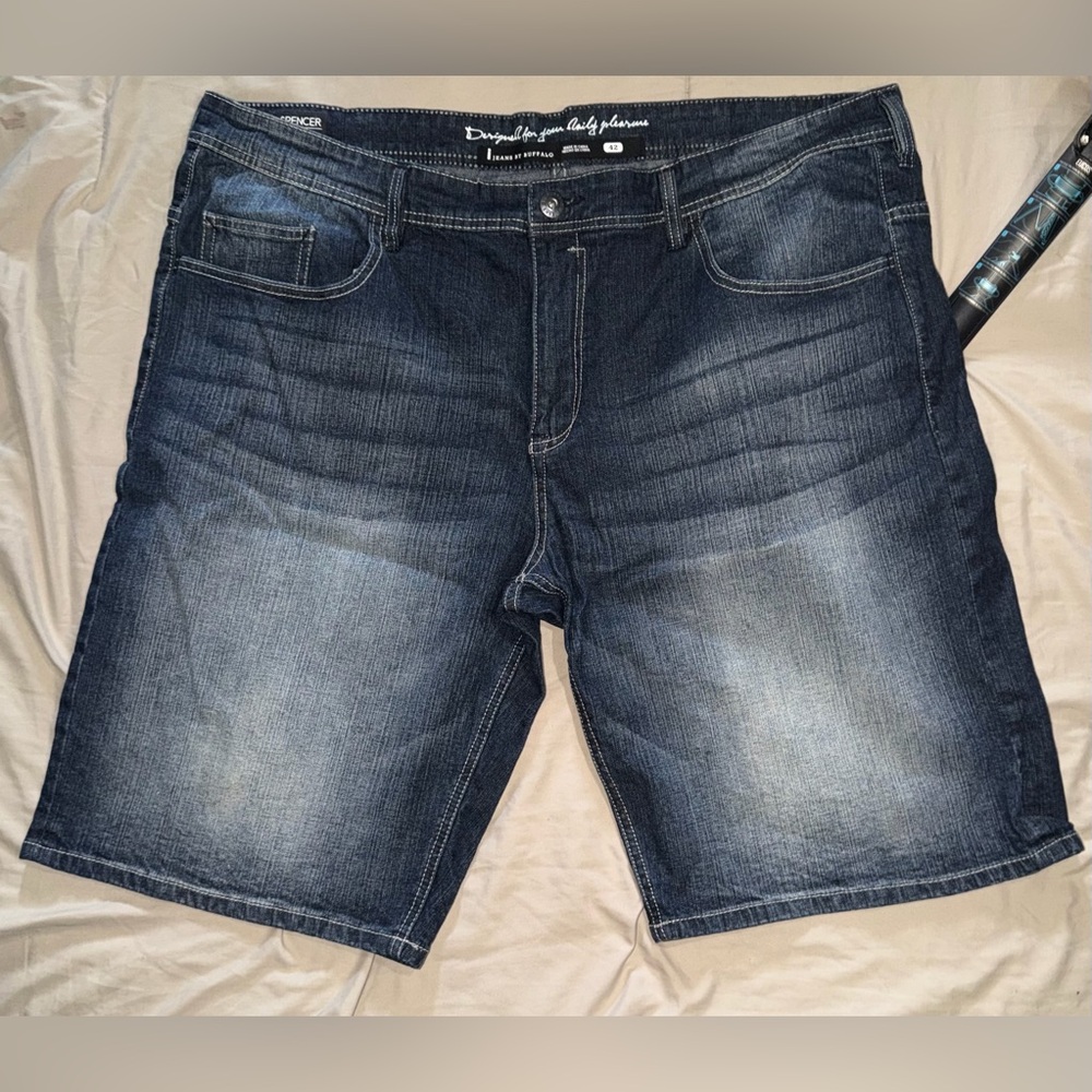 Buffalo David Bitton Dark Blue Washed Denim Shorts